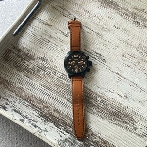 Men’s Fossil Watch Chronograph Brown Leather CH-2666